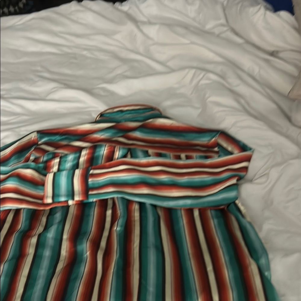 Striped Multicolor Button-Up Shirt - Picture 2 of 3
